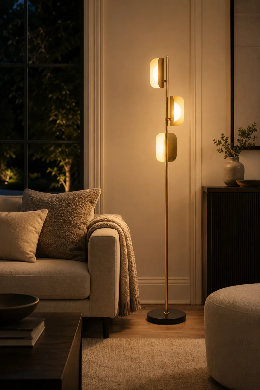 Salgado Simple Gold Floor Lamp, Metal, Living room - Lumpaz