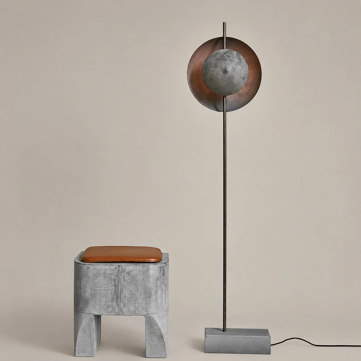 Salgado Industrial Semicircle Metal Floor Lamp - Lumpaz