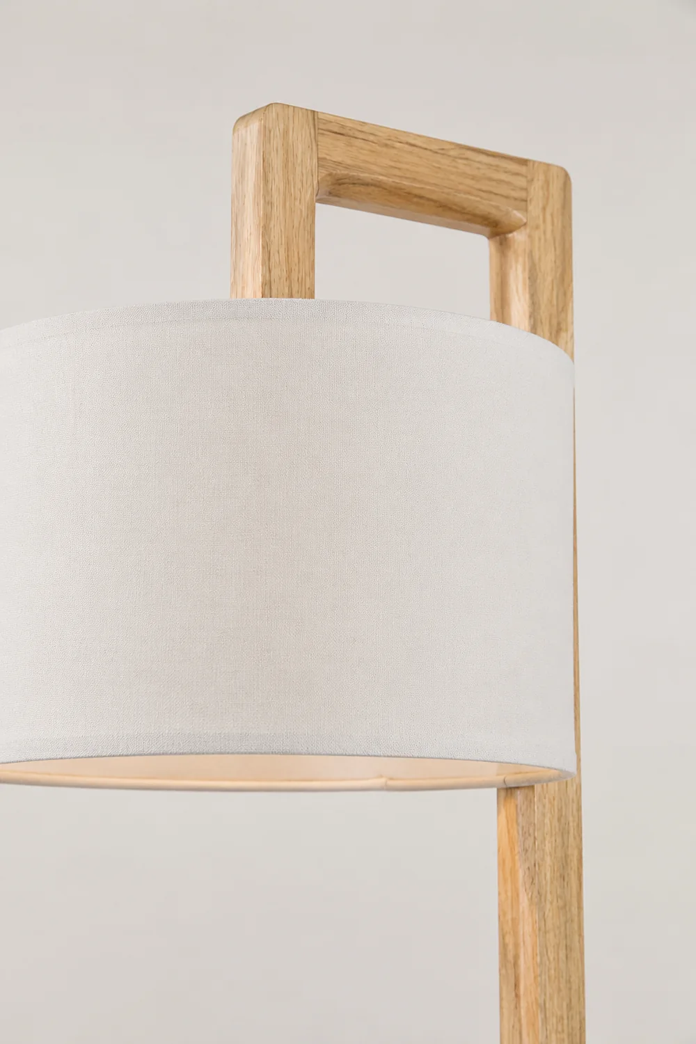 Ozawa Japanese Right Angle Arm Floor Lamp, Beige, Wood/Fabric - Lumpaz