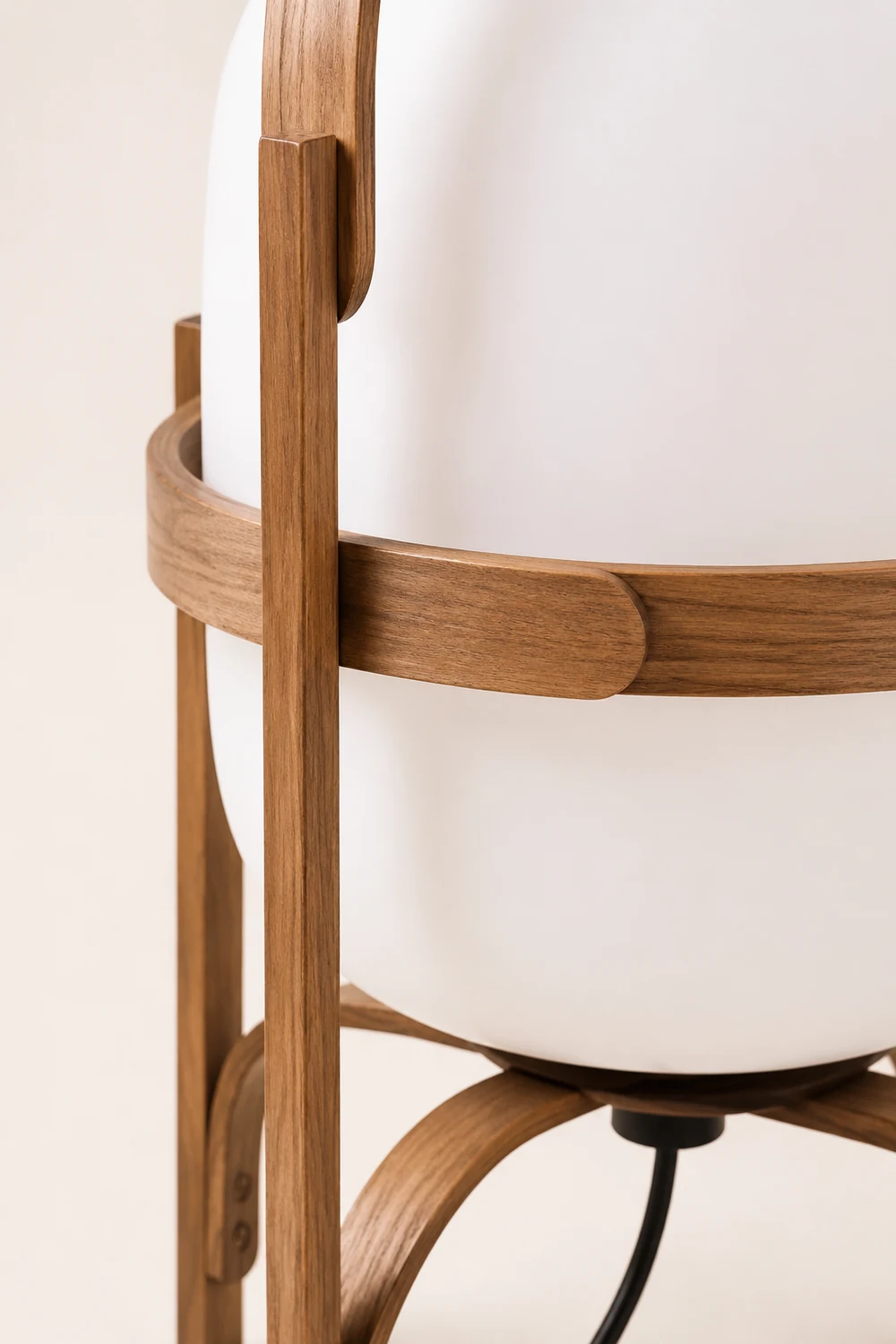 Ozawa Modern Lantern Wood/Glass Floor Lamp - Lumpaz