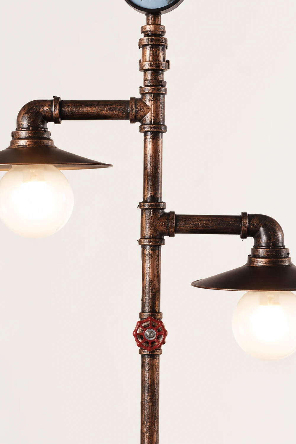 Alessio Retro Multi Head Antique Piped Metal Floor Lamp, Bronze - Lumpaz