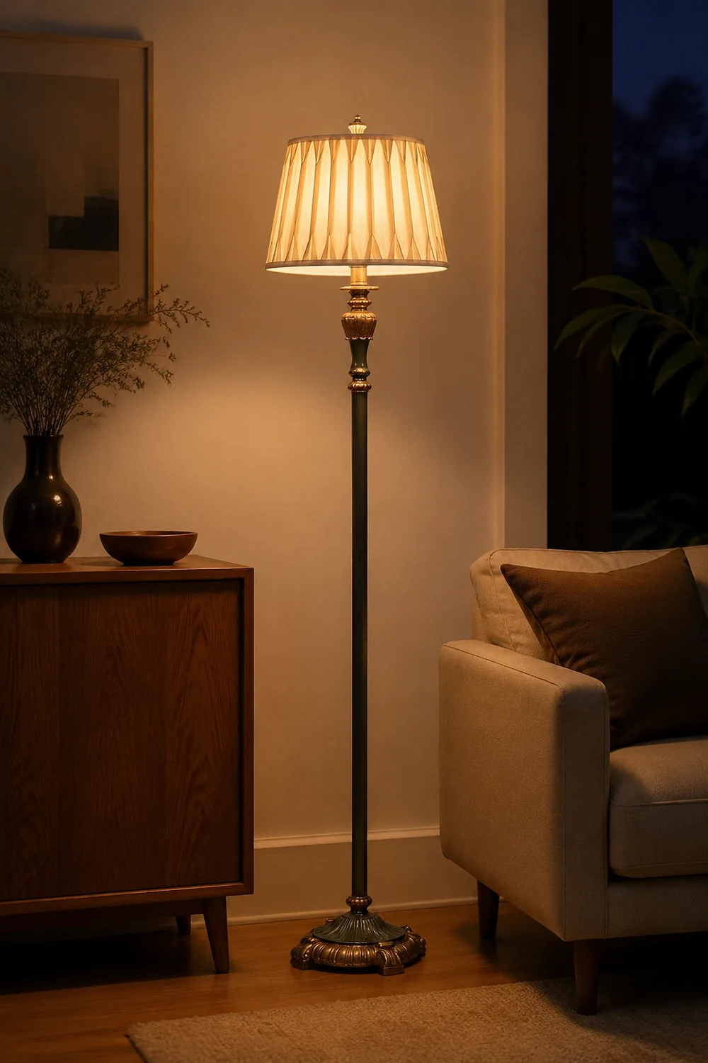 Eryn Retro Dome Metal Resin Floor Lamp - Lumpaz