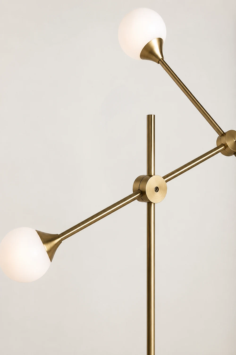 Valentina Gold Orb Swing Arm Floor Lamp, Living room - Lumpaz