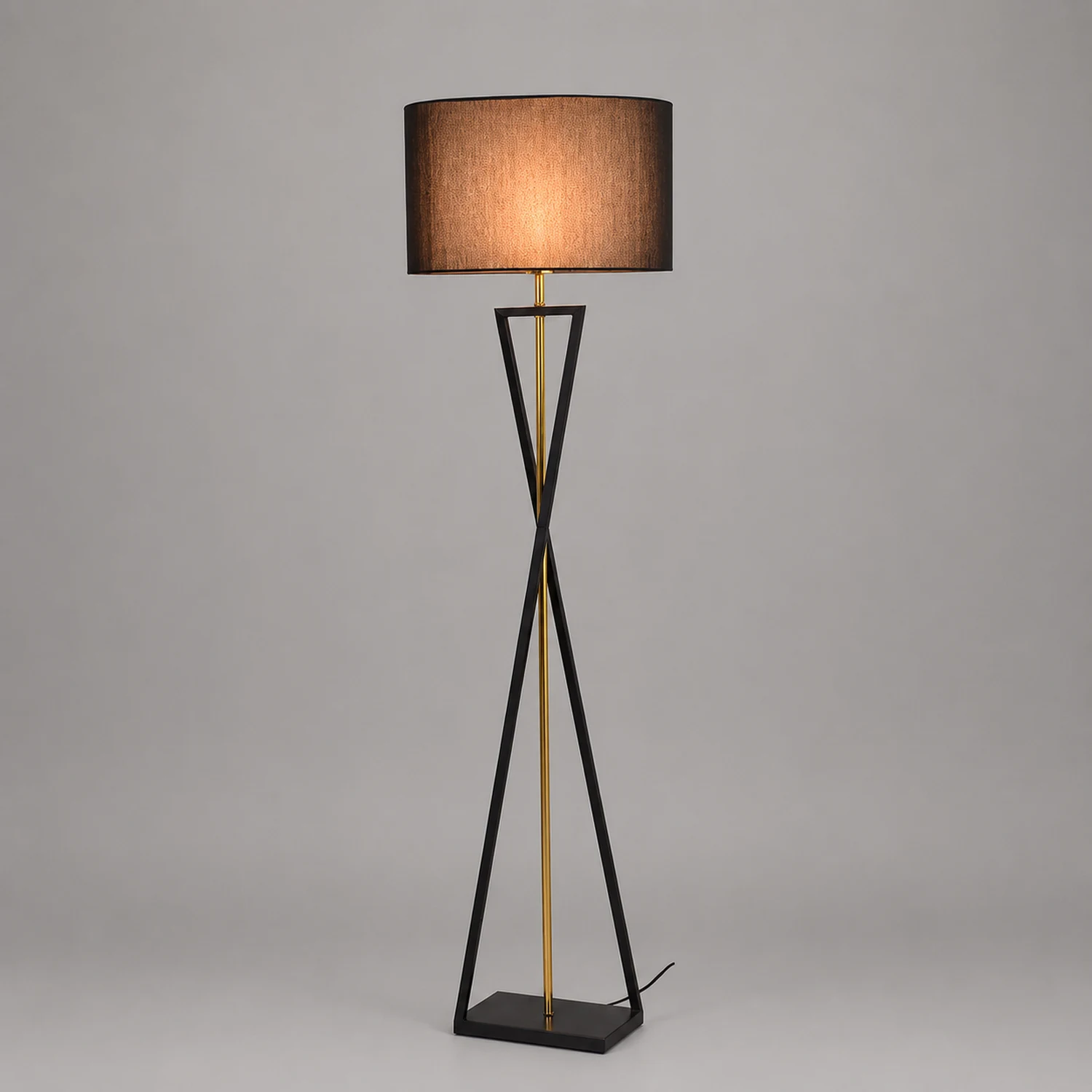 Eryn Retro Cylinder Tripod Metal  Fabric Multi Color Floor Lamp - Lumpaz