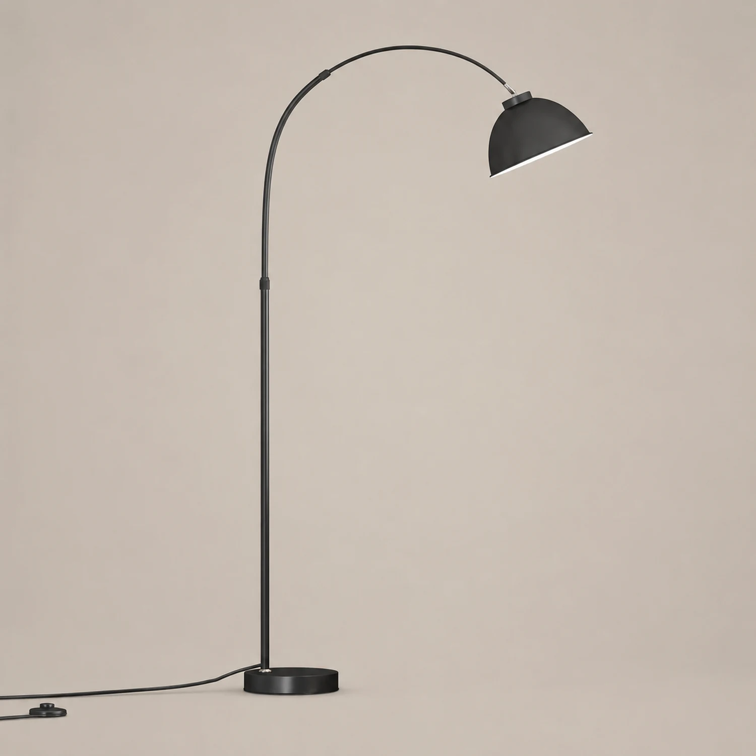 Morandi Modern Arc Metal Floor Lamp, Black/Red/Yellow - Lumpaz