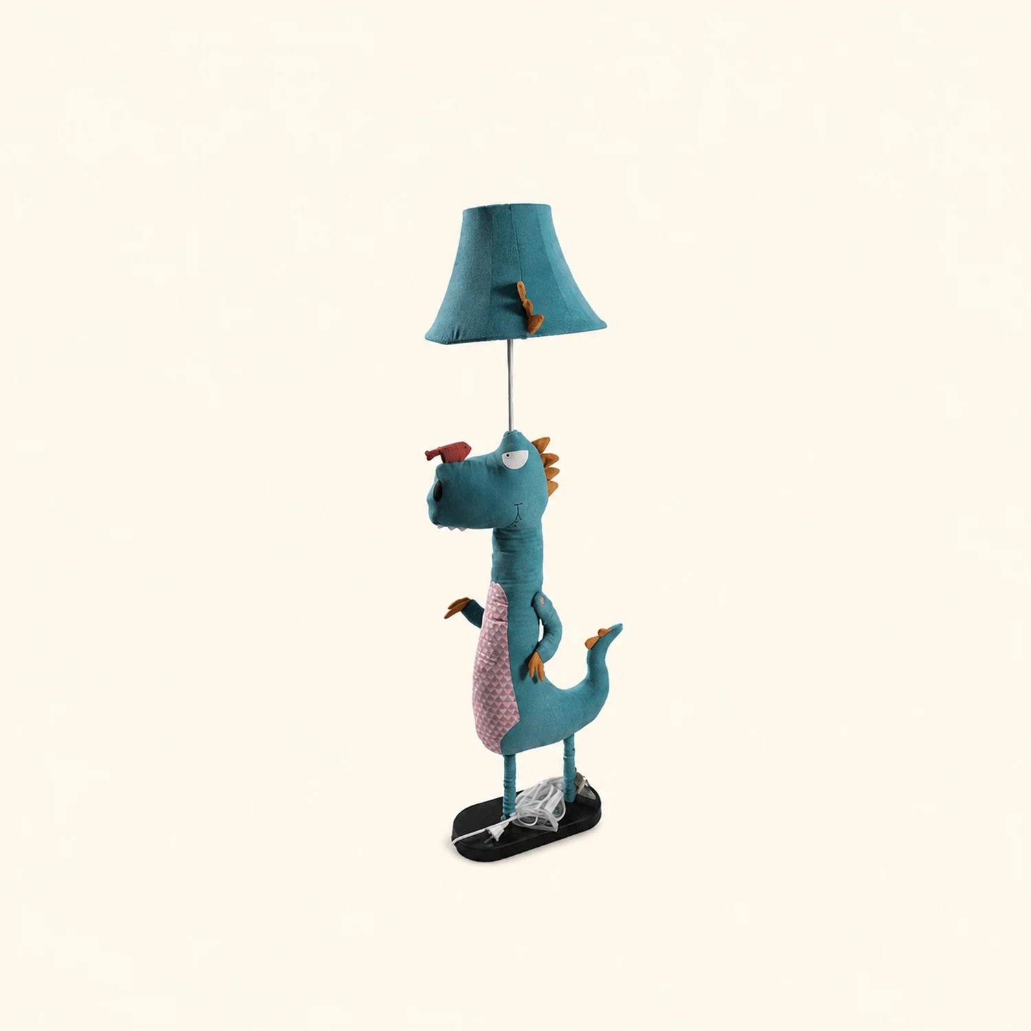 Minori Modern Dinosaur Metal/Fabric Floor Lamp - Lumpaz