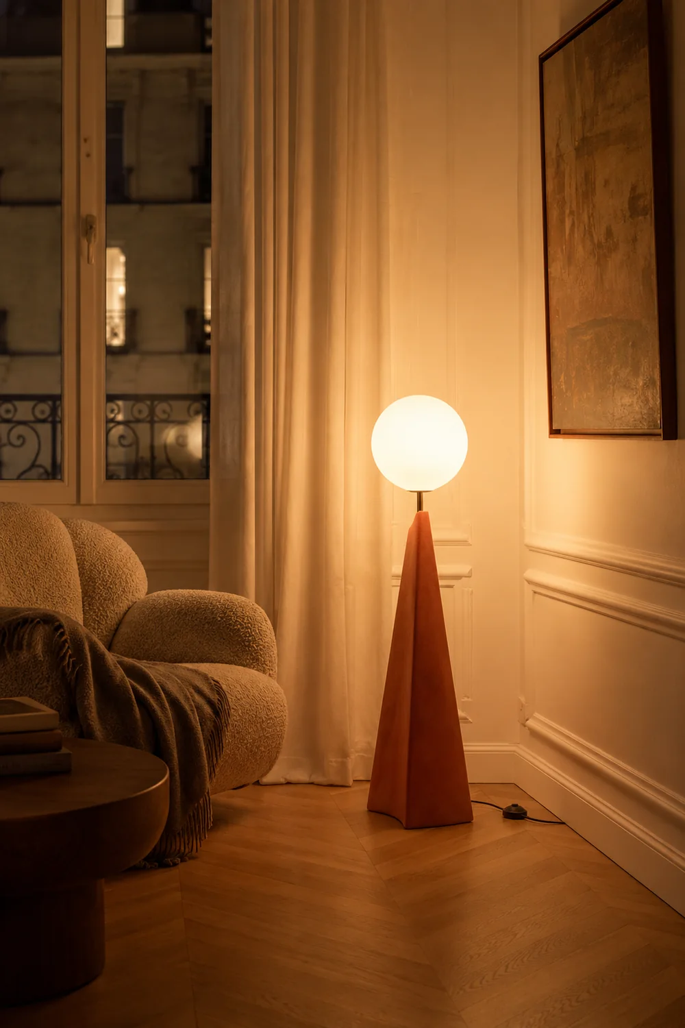 Carins Nordic Globe Floor Lamp, Metal&Glass, Living room - Lumpaz