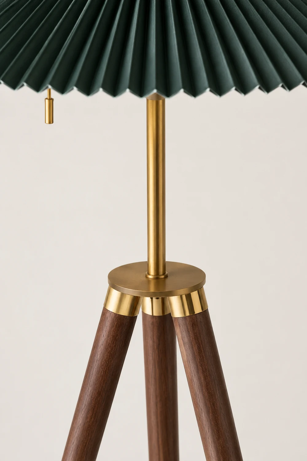 Ozawa Modern Pleated Tripod Wood Fabric Floor Lamp - Lumpaz