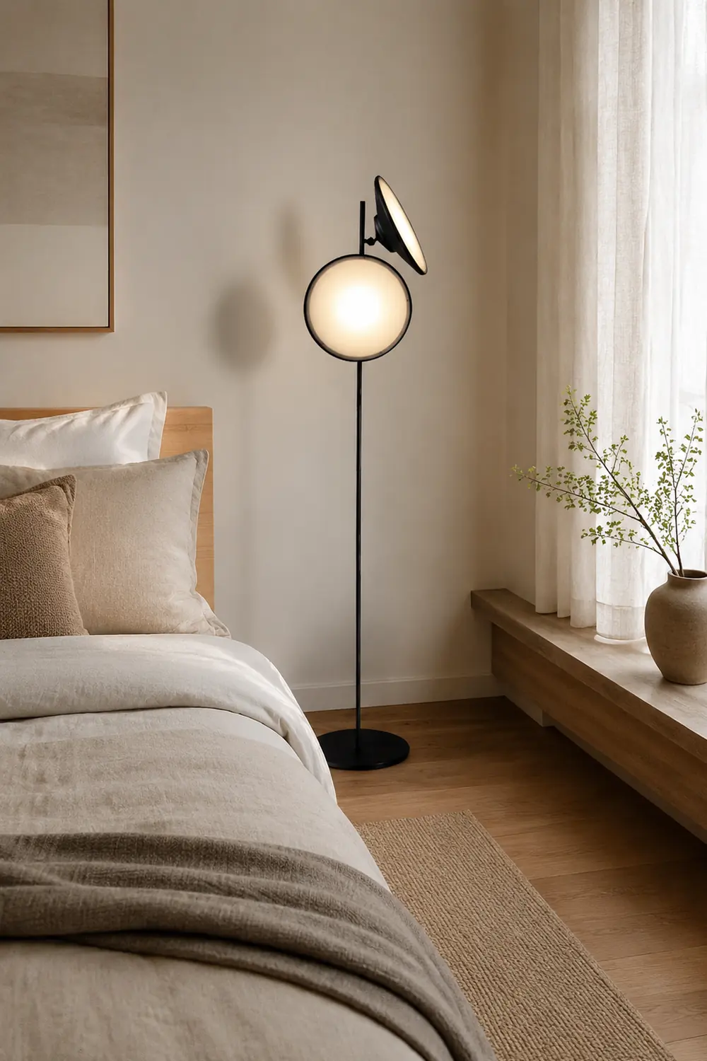 Salgado Trumpet Floor Lamp, Metal, Black, Living Room/Bedroom - Lumpaz
