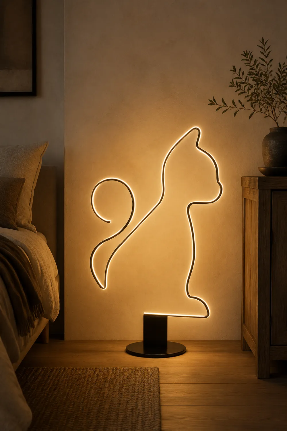 Edge Modern Cat/Dog  Linear Metal Acrylic Floor Lamp - Lumpaz