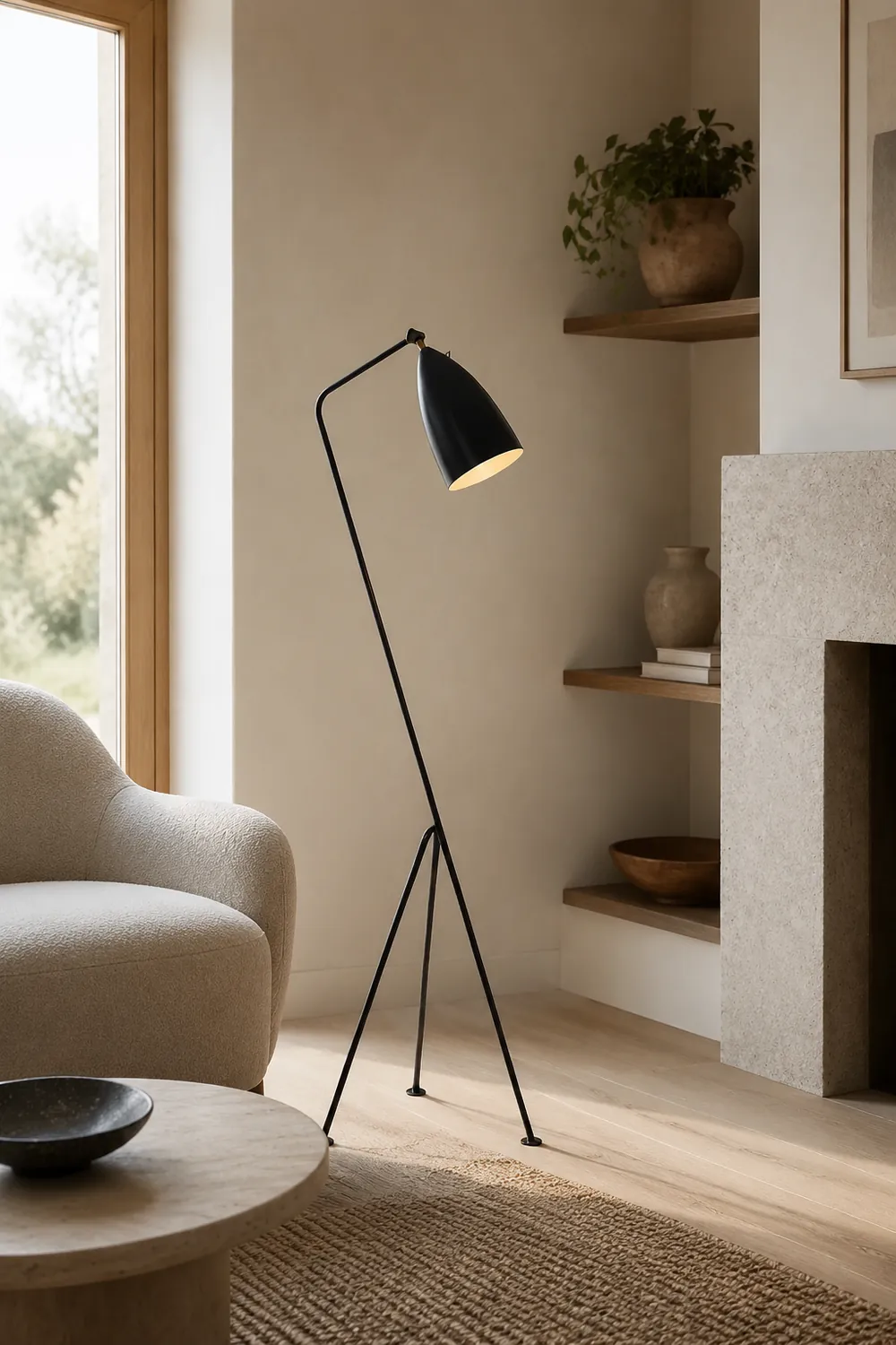 Morandi Modern Metal Cup Black Floor Lamp, Multi Colors - Lumpaz