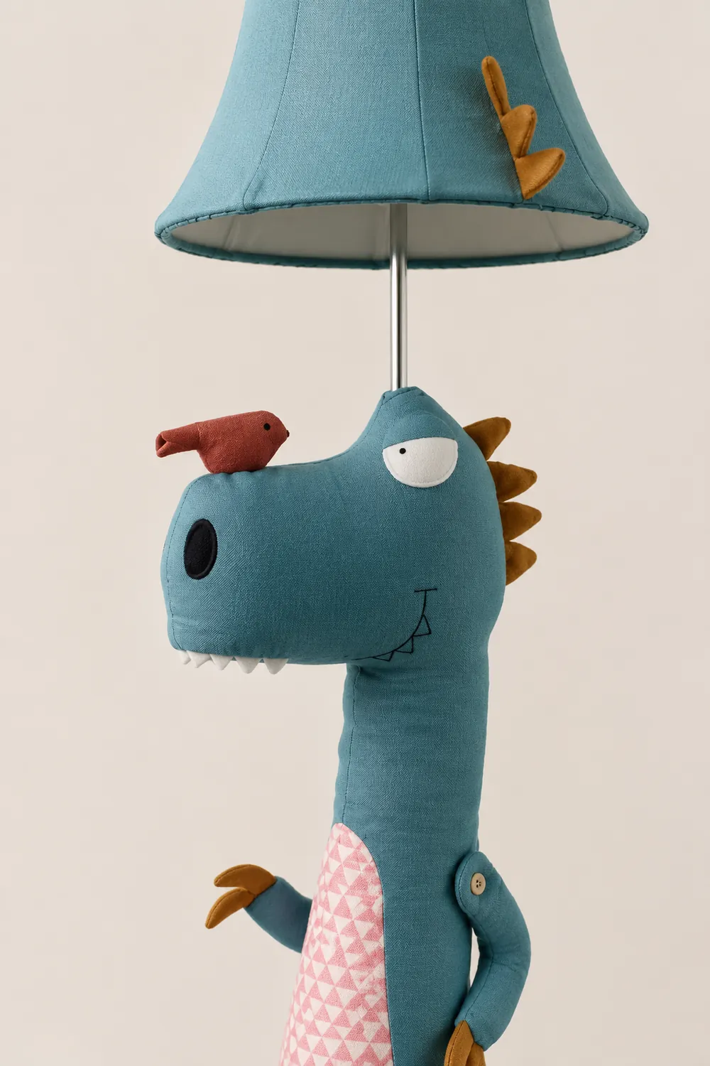 Minori Modern Dinosaur Metal/Fabric Floor Lamp - Lumpaz