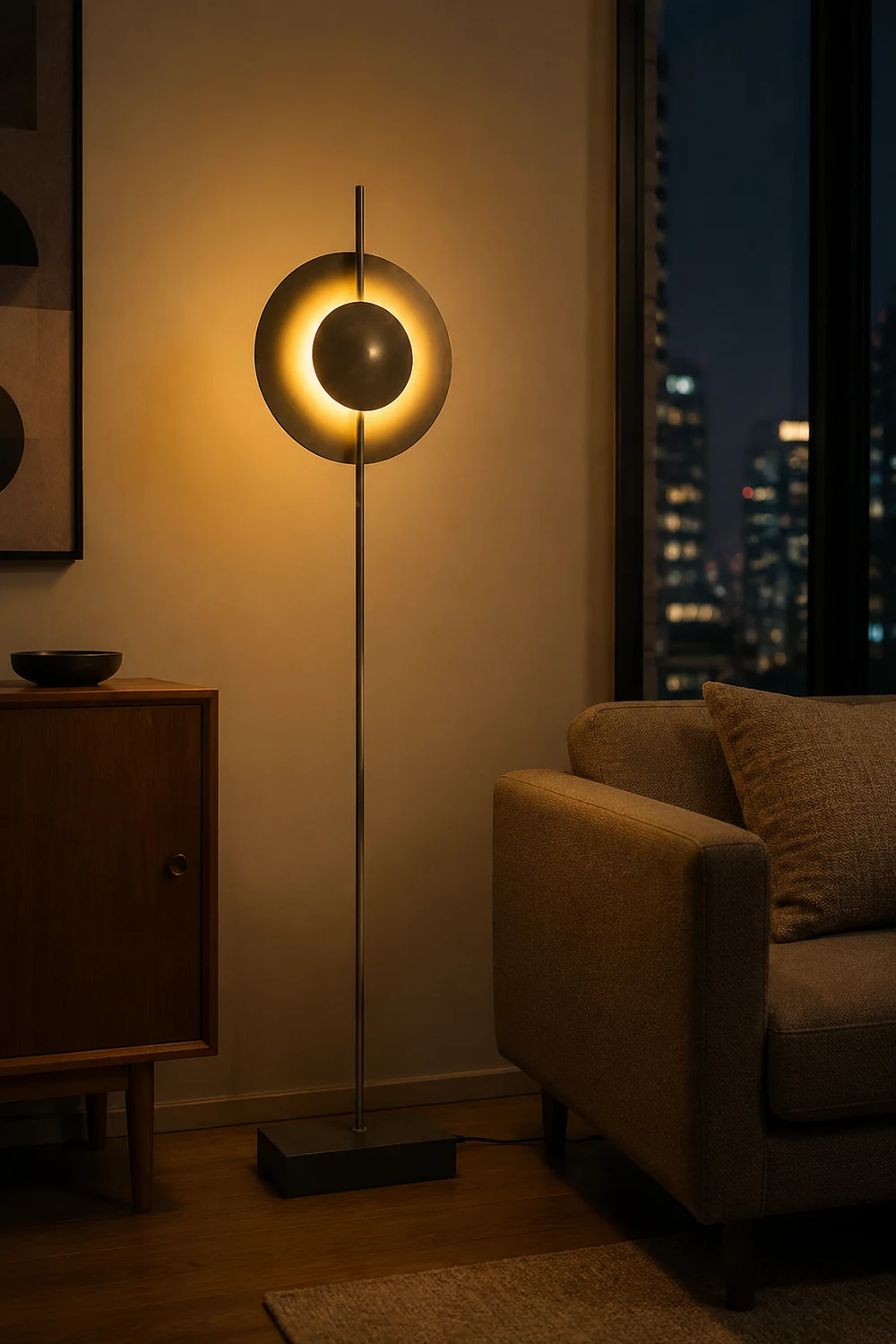 Salgado Industrial Semicircle Metal Floor Lamp - Lumpaz