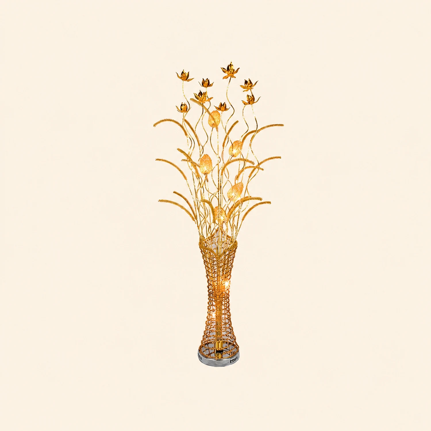 Bella Art Deco Vase Gold Metal Floor Lamp Living Room - Lumpaz