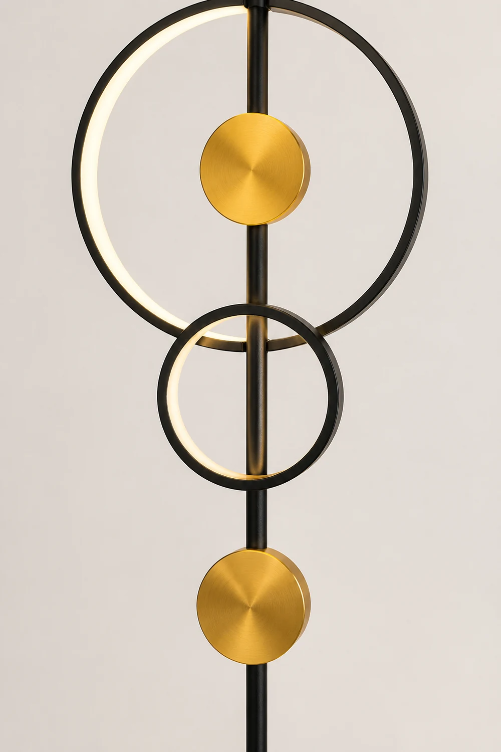 Arisha Modern Ring Design Floor Lamp, Black&Gold - Lumpaz