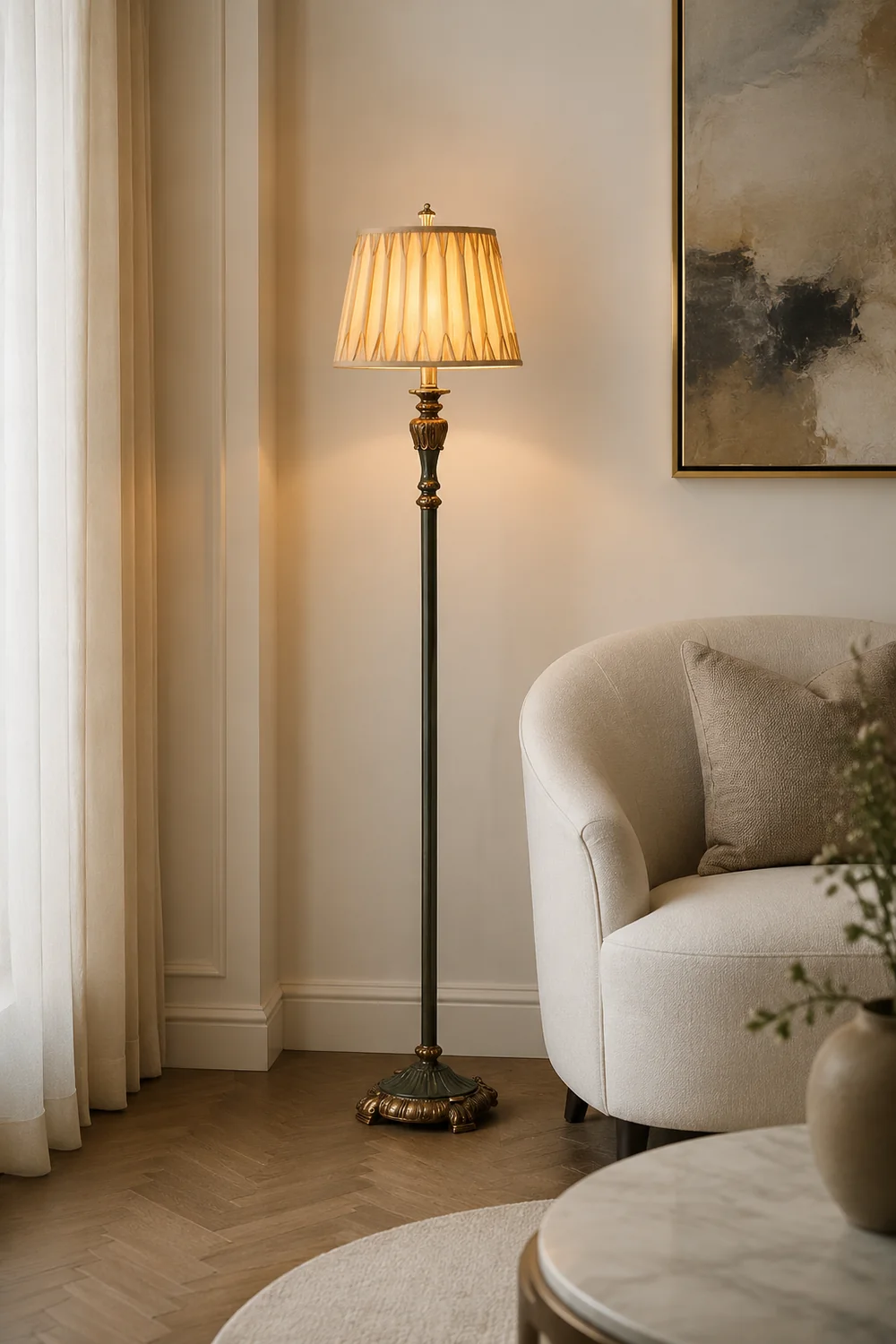 Eryn Retro Dome Metal Resin Floor Lamp - Lumpaz