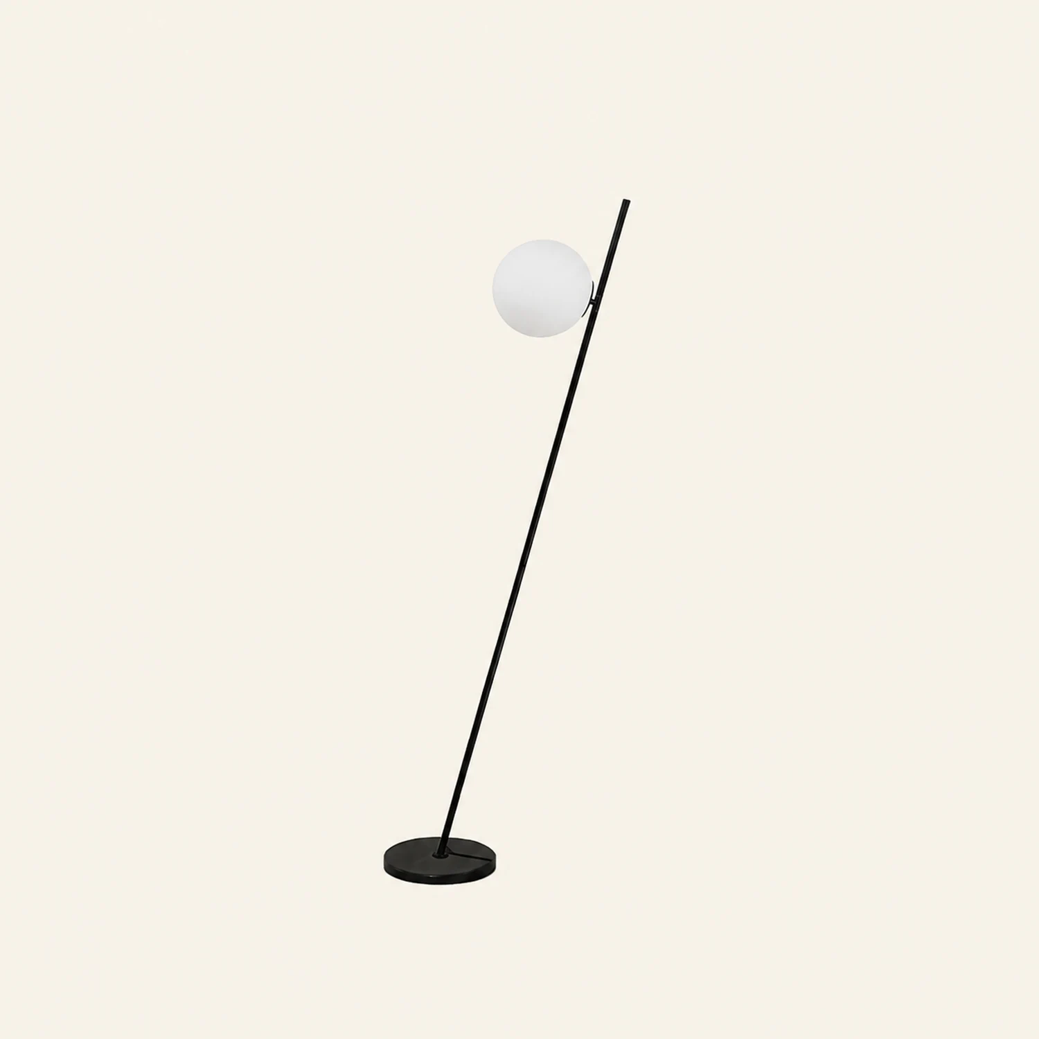 Valentina Minimalistic Black Orb Linear Floor Lamp, Living room - Lumpaz