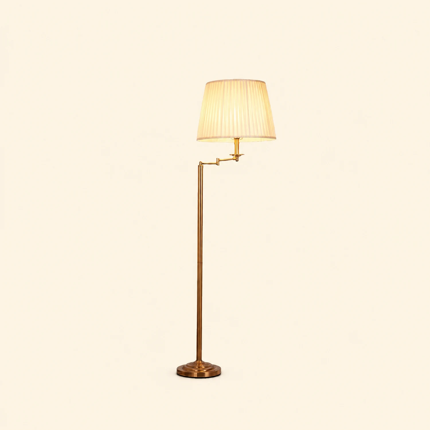 Eryn Modern Drum Cylinder Metal Fabric Floor Lamp,Brass - Lumpaz