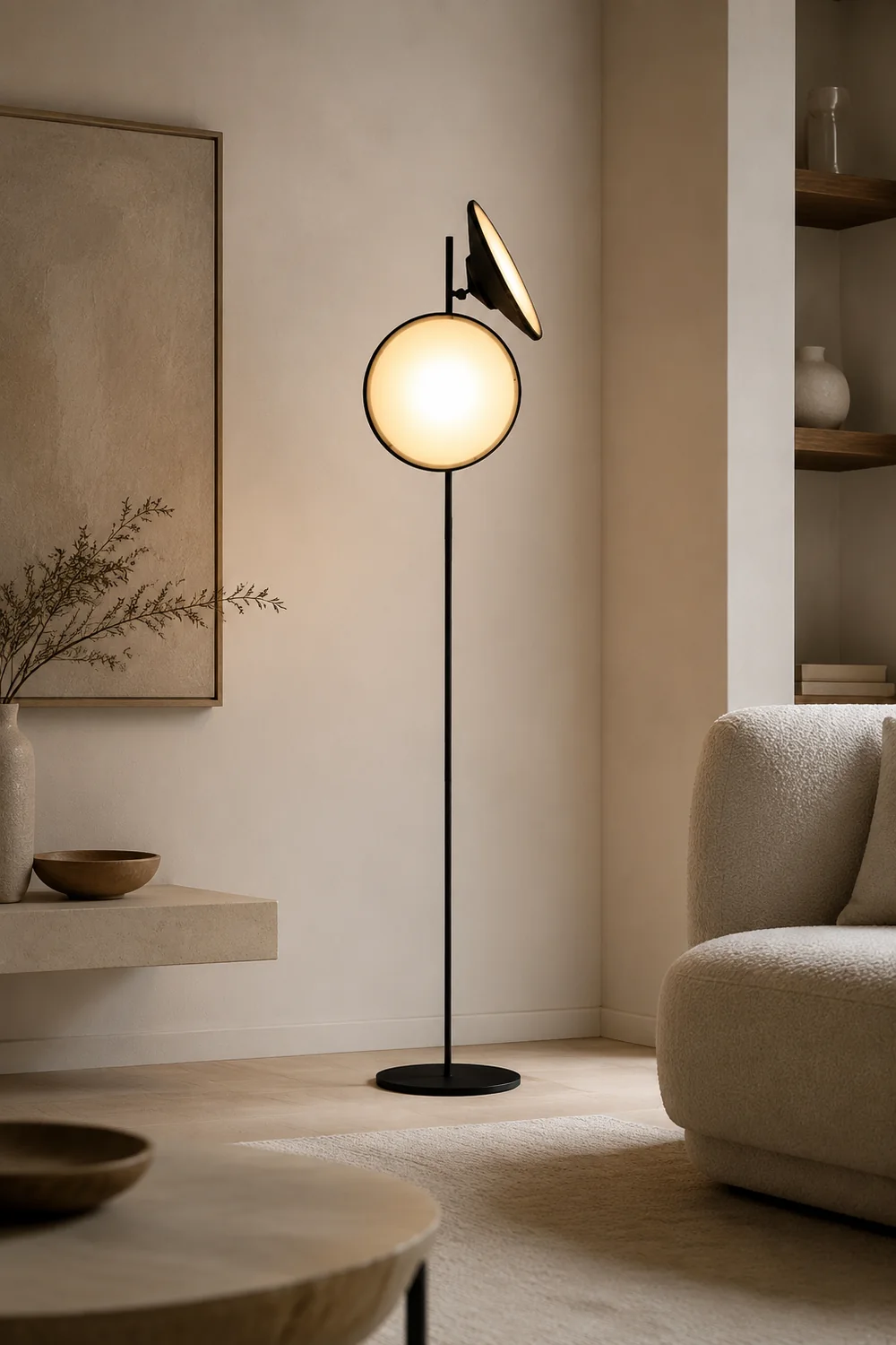 Salgado Trumpet Floor Lamp, Metal, Black, Living Room/Bedroom - Lumpaz