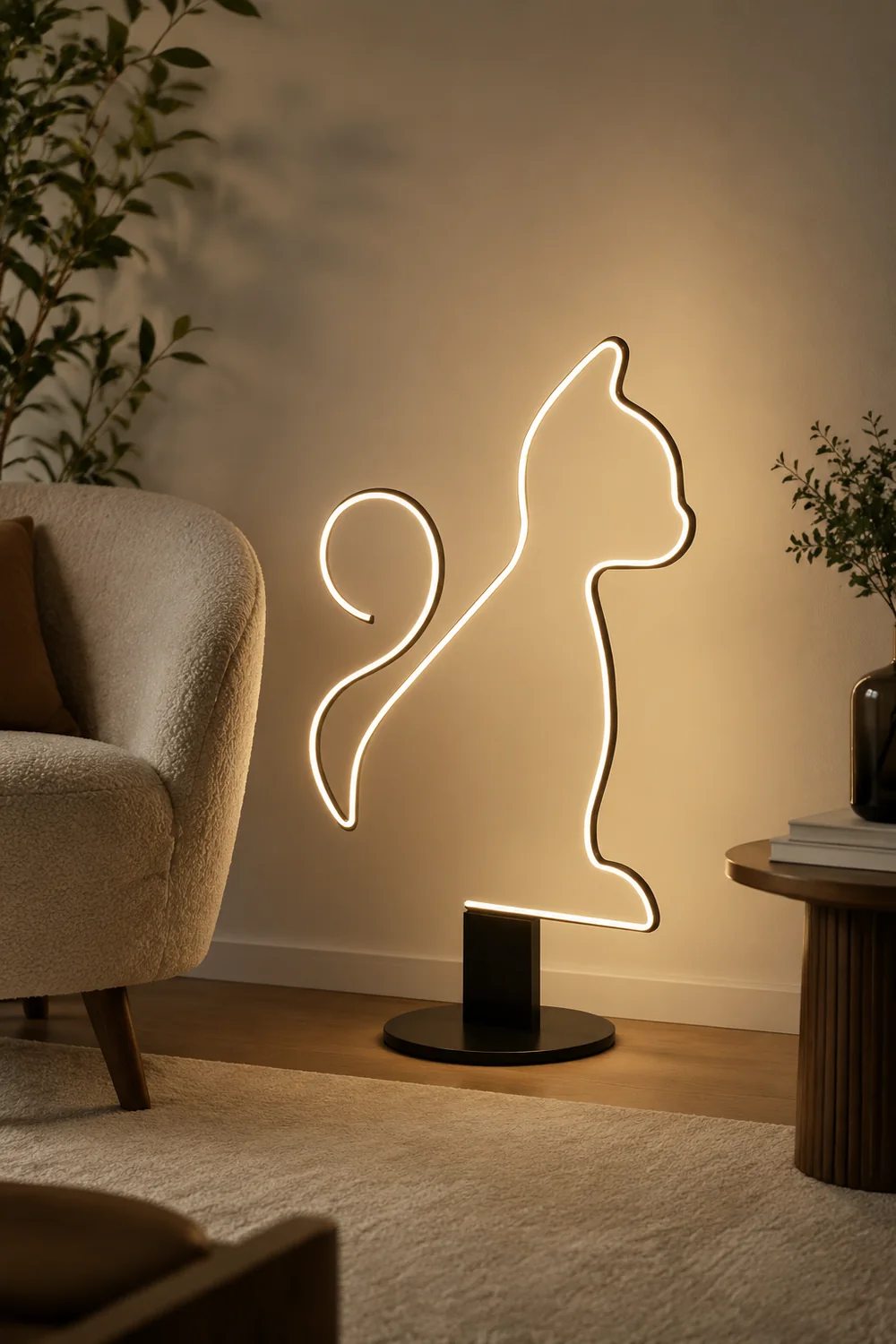 Edge Modern Cat/Dog  Linear Metal Acrylic Floor Lamp - Lumpaz