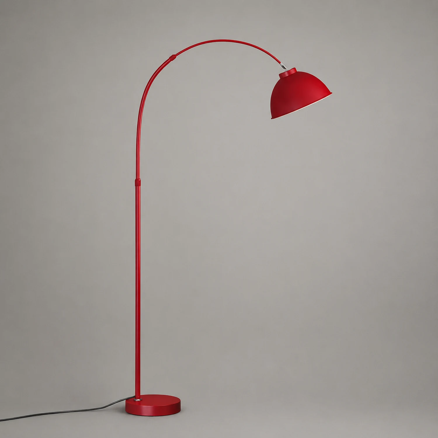 Morandi Modern Arc Metal Floor Lamp, Black/Red/Yellow - Lumpaz