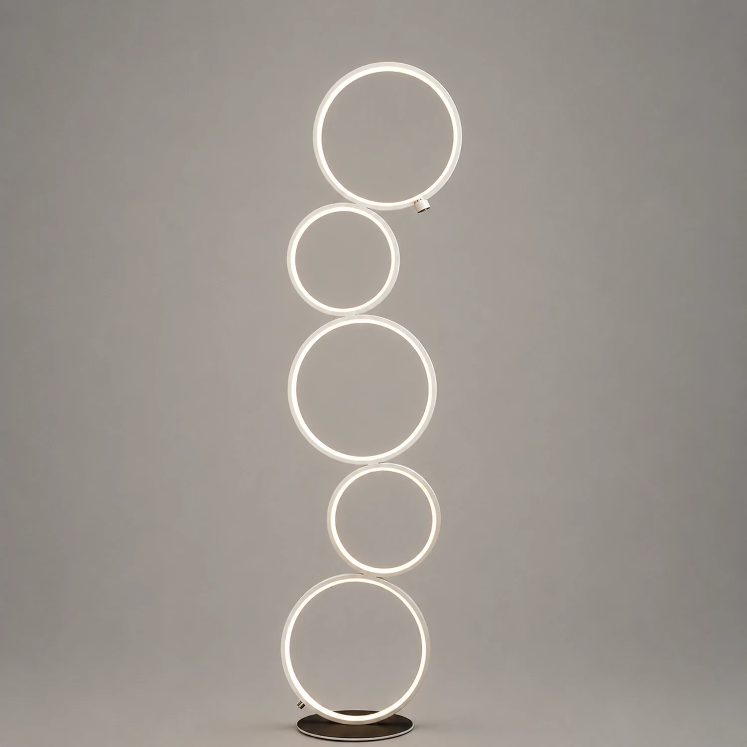Arisha Nordic Modern Ring Floor Lamp, Black/White - Lumpaz