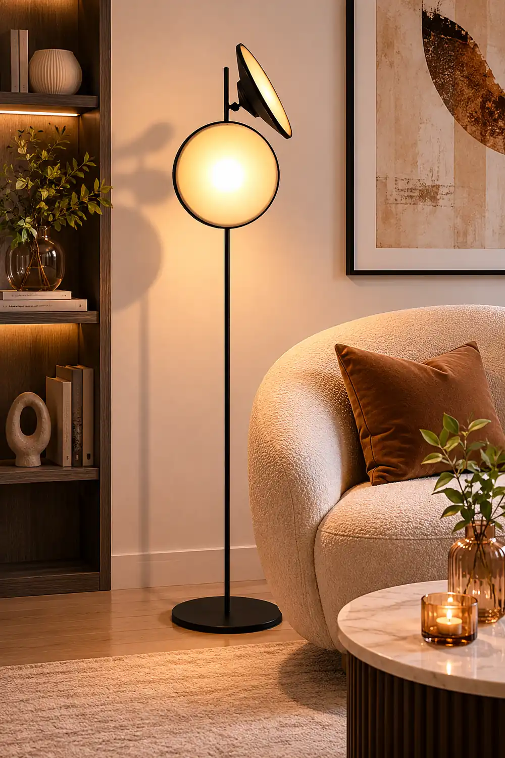 Salgado Trumpet Floor Lamp, Metal, Black, Living Room/Bedroom - Lumpaz