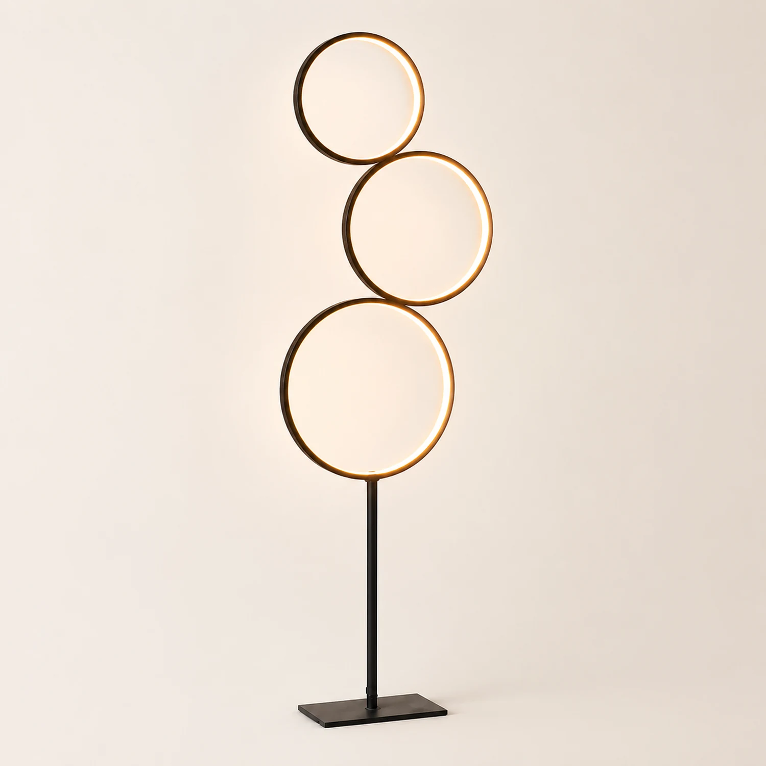 Arisha Nordic Modern Ring Floor Lamp, Black/White - Lumpaz