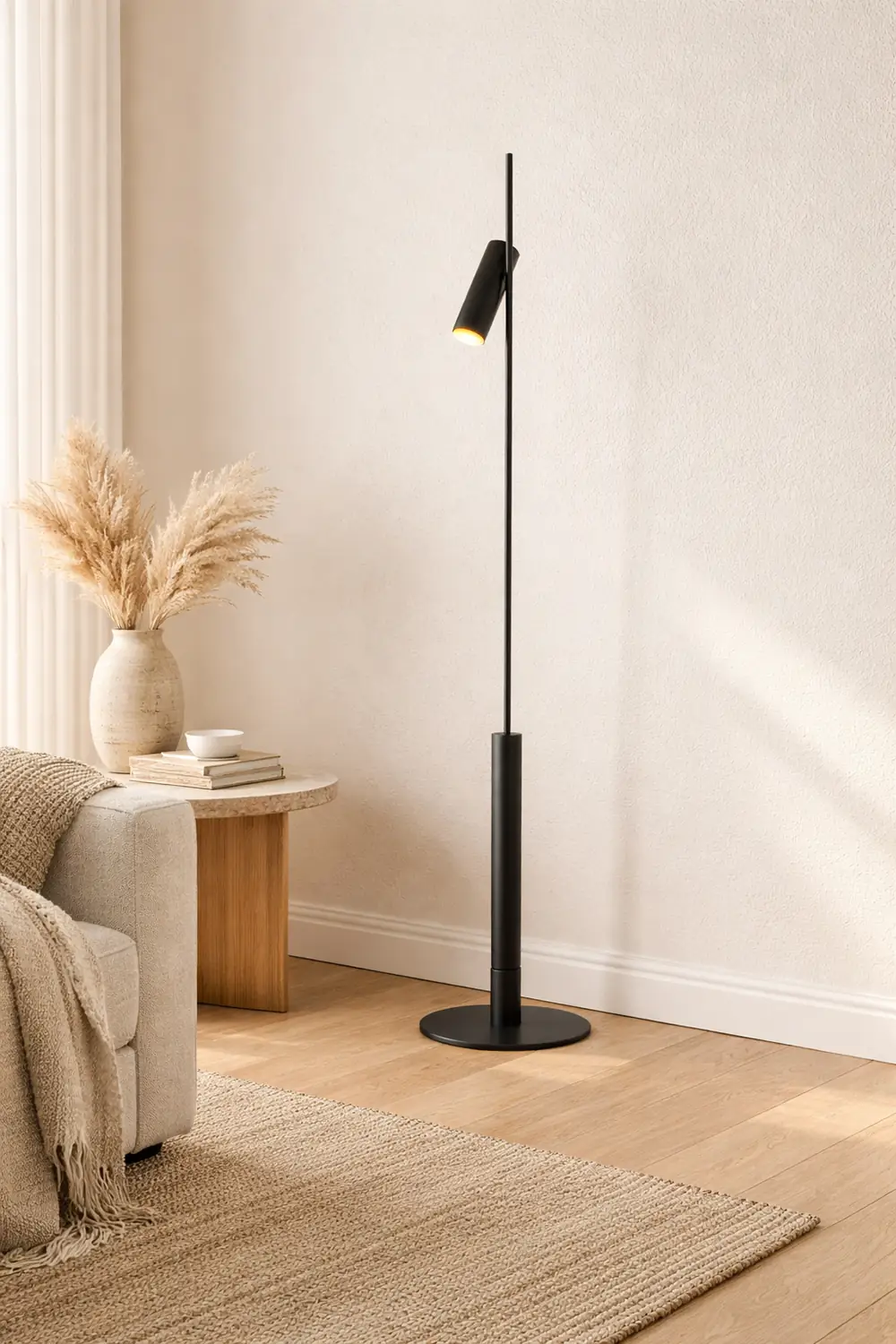 Freja Modern Linear double head Metal Silica Gel Floor Lamp - Lumpaz