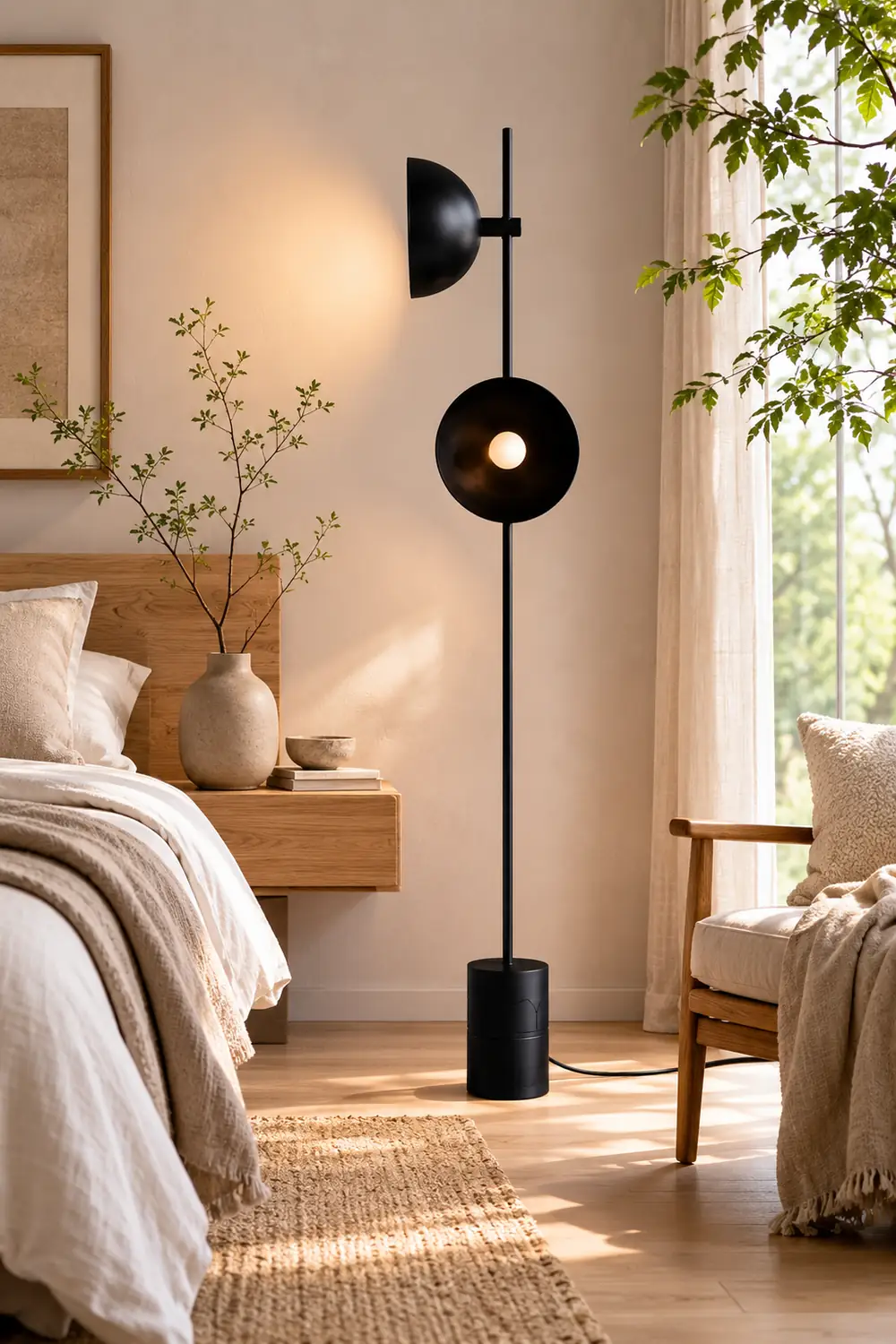 Salgado Modern Dome 2 lights Metal Floor Lamp,Black - Lumpaz