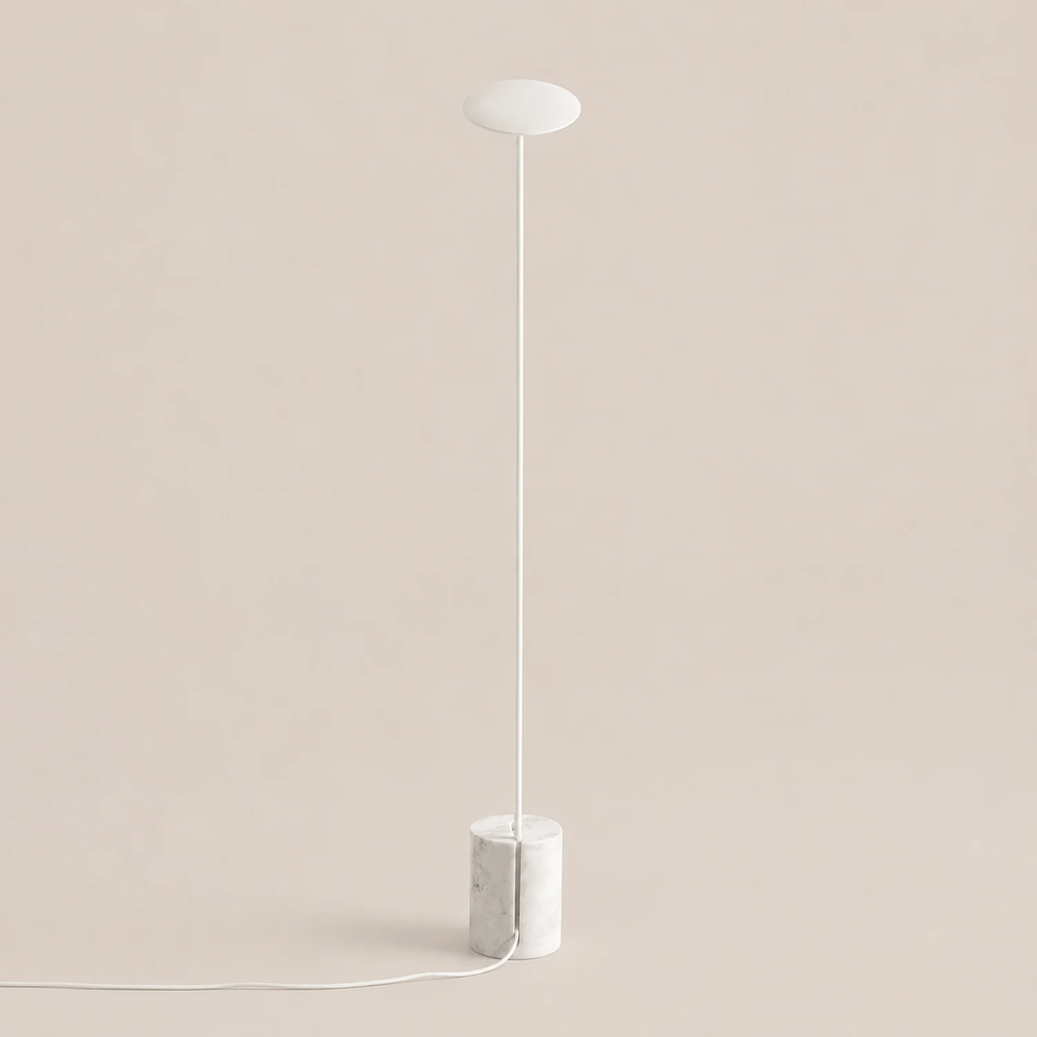 Valentina Nordic LED Floor Lamp, Black&White, Metal&Marble - Lumpaz