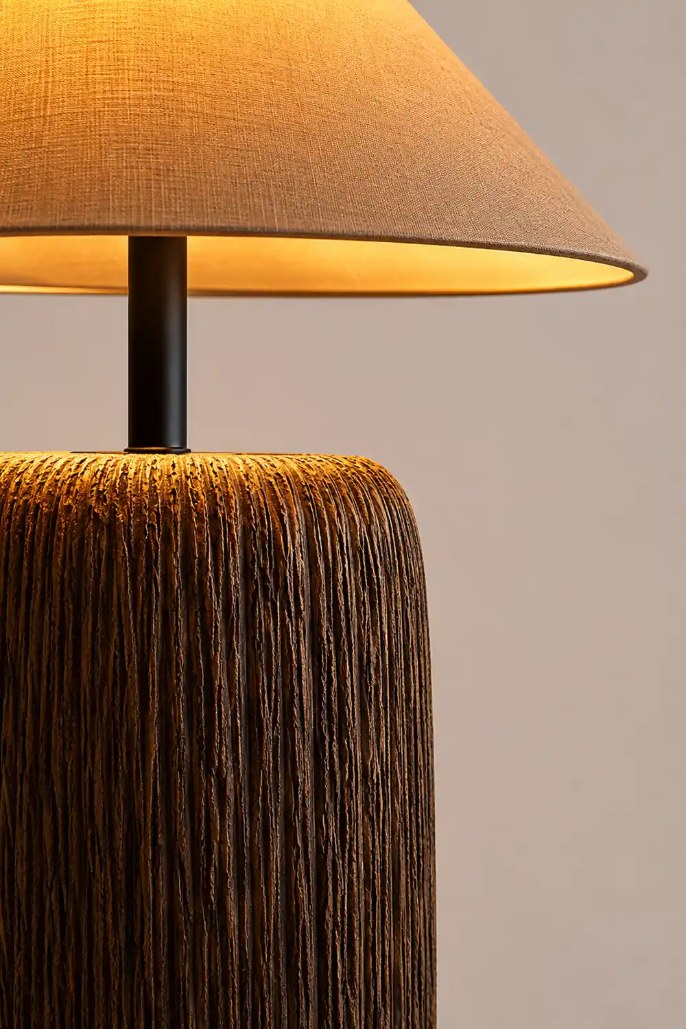 Salgado Retro Cone Ceramic Fabric Floor Lamp - Lumpaz
