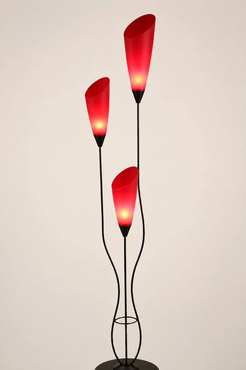 Bella Torchiere Multi Bulb Metal/Acrylic Floor Lamp, Red - Lumpaz