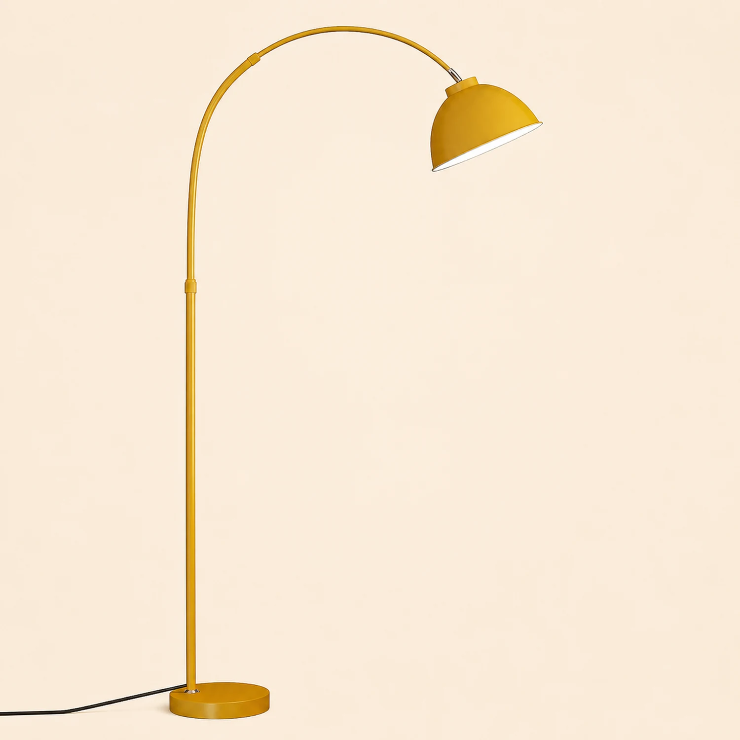 Morandi Modern Arc Metal Floor Lamp, Black/Red/Yellow - Lumpaz