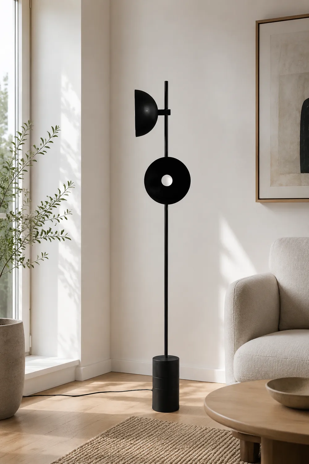 Salgado Modern Dome 2 lights Metal Floor Lamp,Black - Lumpaz