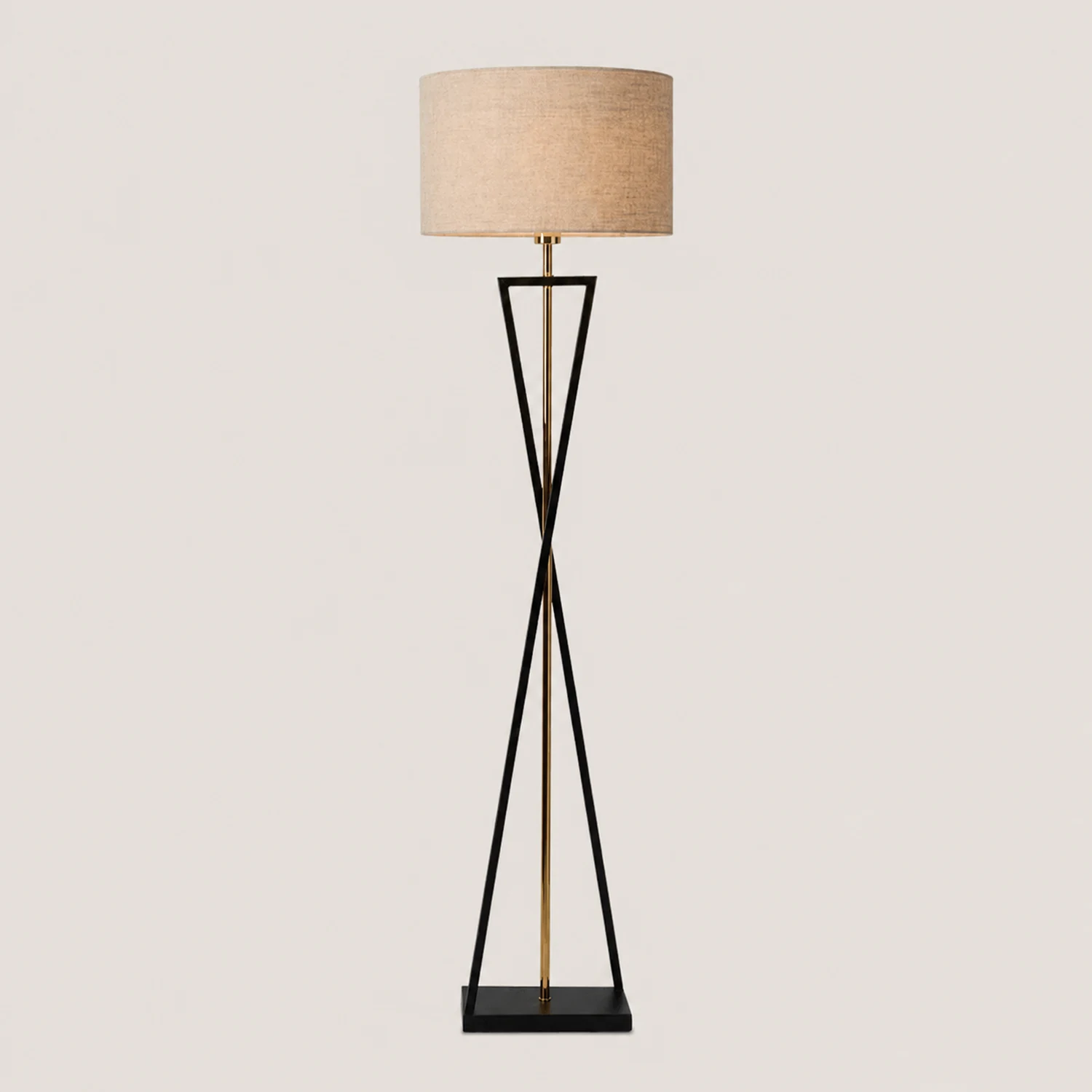 Eryn Retro Cylinder Tripod Metal  Fabric Multi Color Floor Lamp - Lumpaz