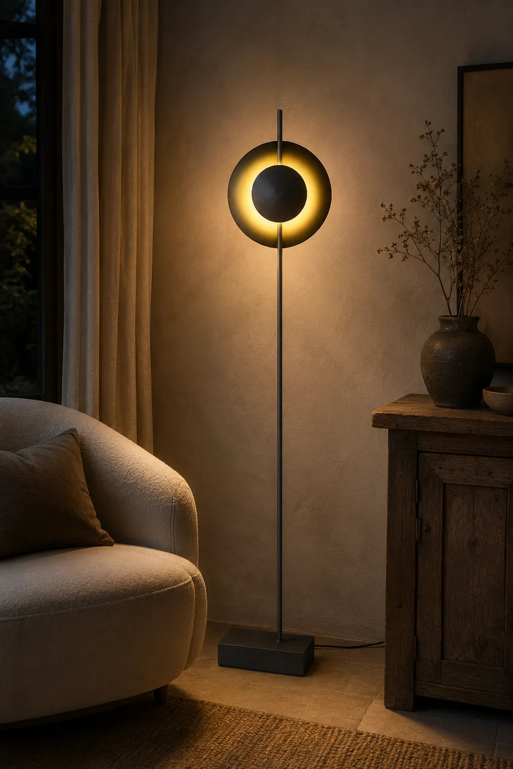 Salgado Industrial Semicircle Metal Floor Lamp - Lumpaz