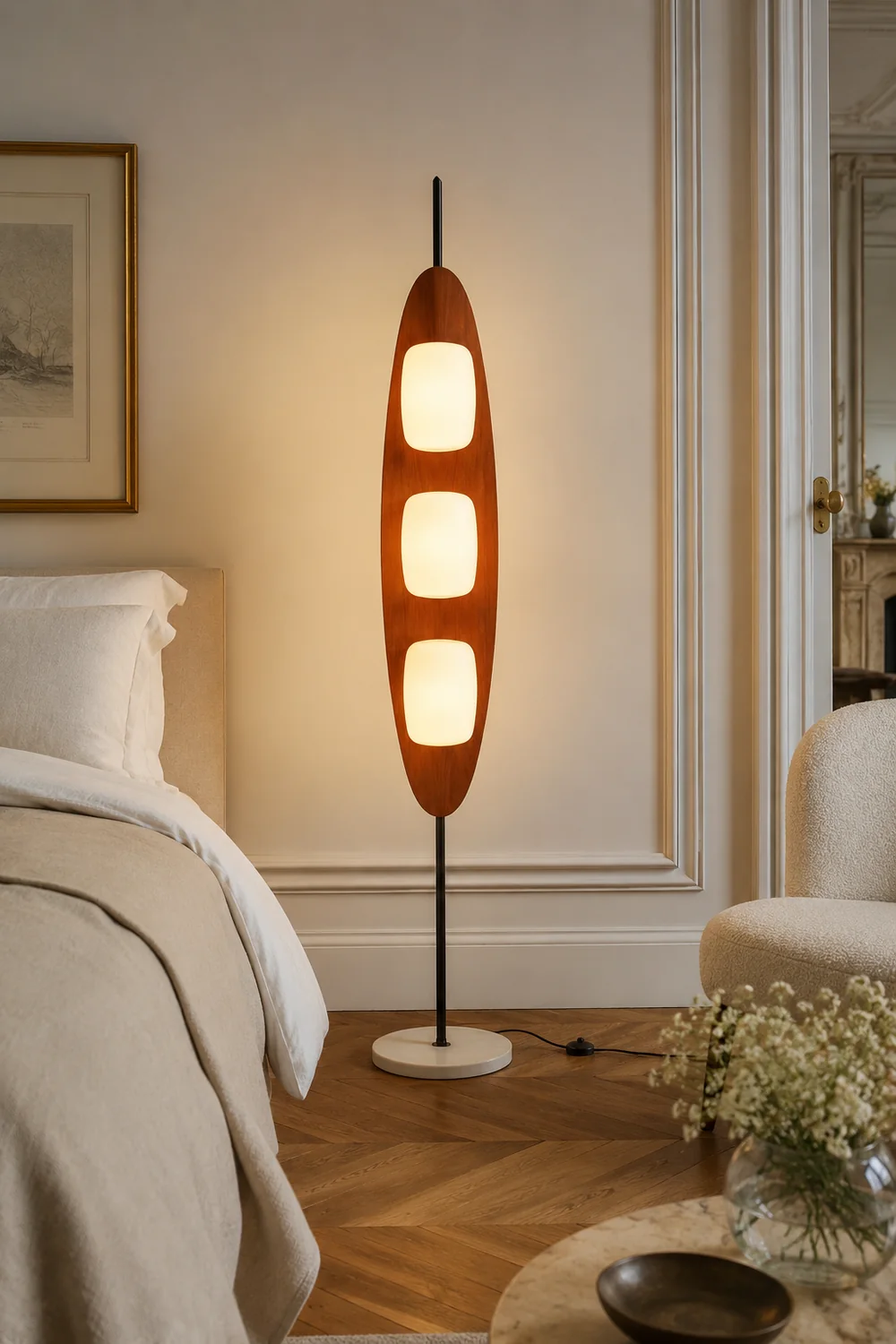 Salgado Leaf Shape Floor Lamp, Metal&Aryclic,Brown - Lumpaz