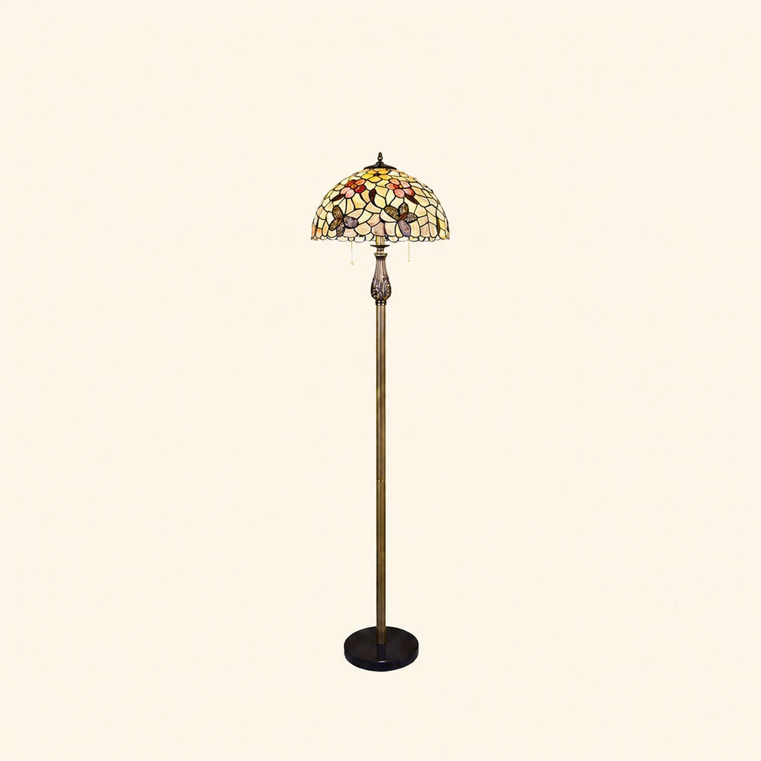 Alessio Vintage Butterfly Flower Metal Floor Lamp, Colorful - Lumpaz