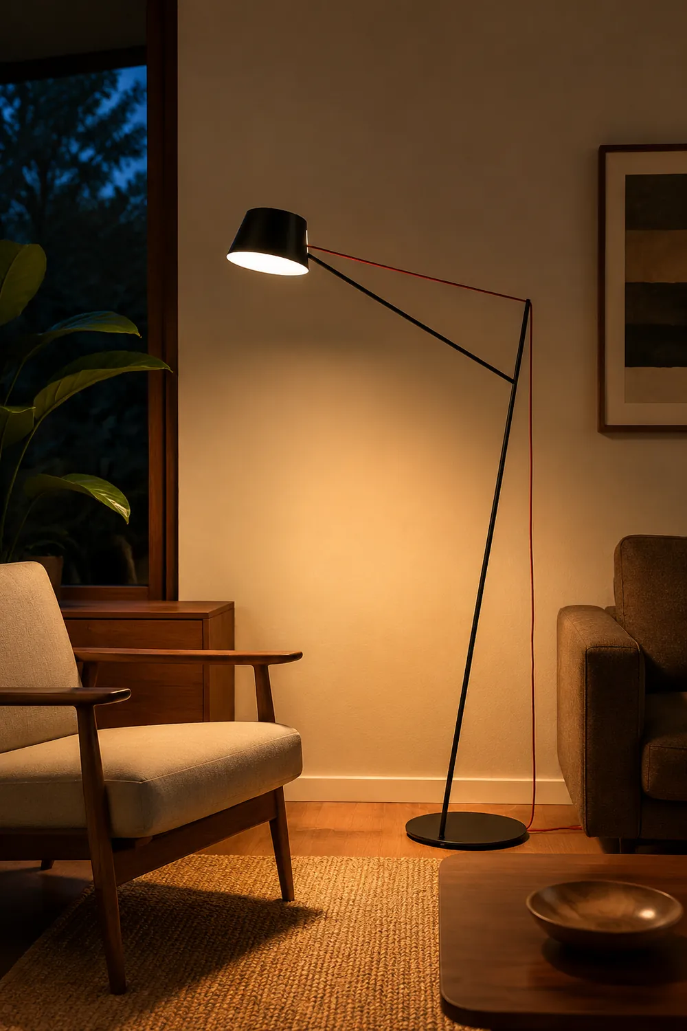 Salgado Modern Arc Linear Metal Floor Lamp, Black - Lumpaz