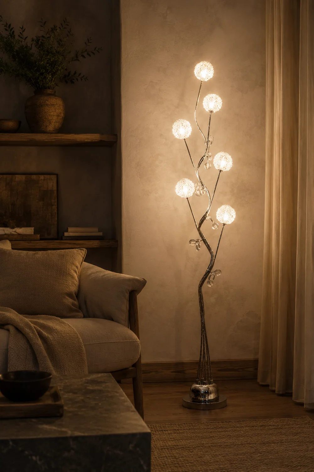 Bella Modern Multi Head Metal Floor Lamp - Lumpaz