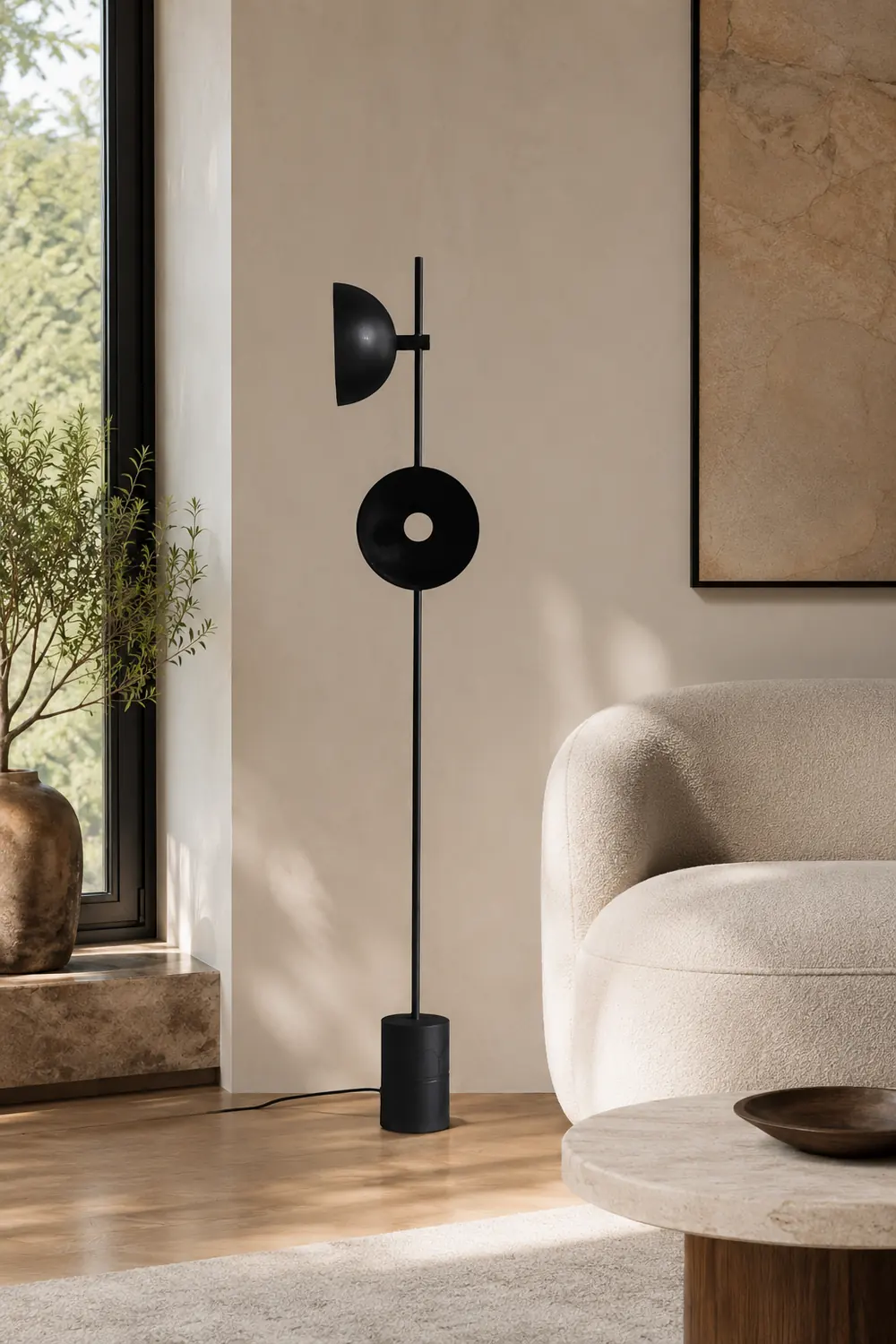 Salgado Modern Dome 2 lights Metal Floor Lamp,Black - Lumpaz