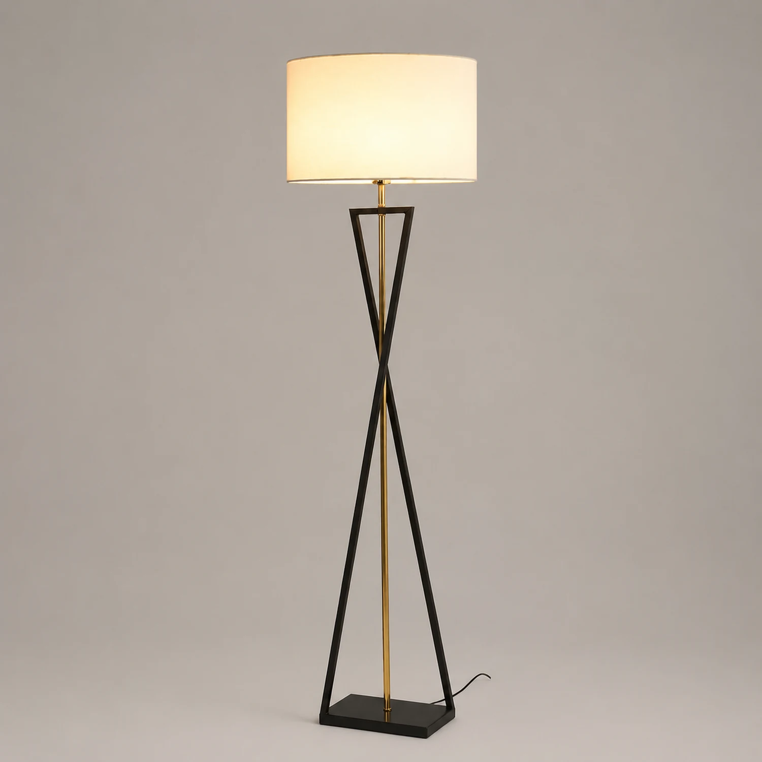 Eryn Retro Cylinder Tripod Metal  Fabric Multi Color Floor Lamp - Lumpaz