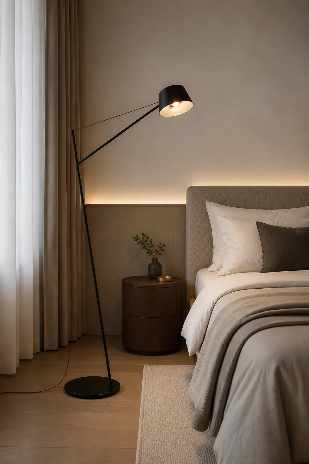 Salgado Modern Arc Linear Metal Floor Lamp, Black - Lumpaz