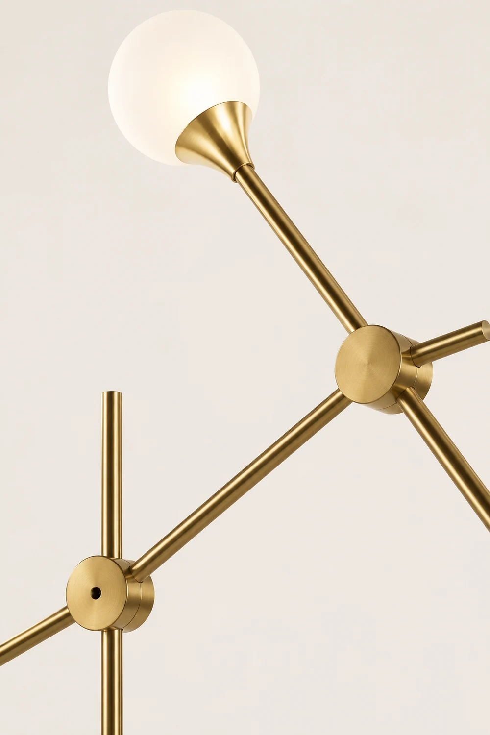 Valentina Gold Orb Swing Arm Floor Lamp, Living room - Lumpaz
