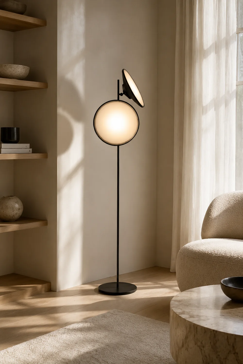 Salgado Trumpet Floor Lamp, Metal, Black, Living Room/Bedroom - Lumpaz