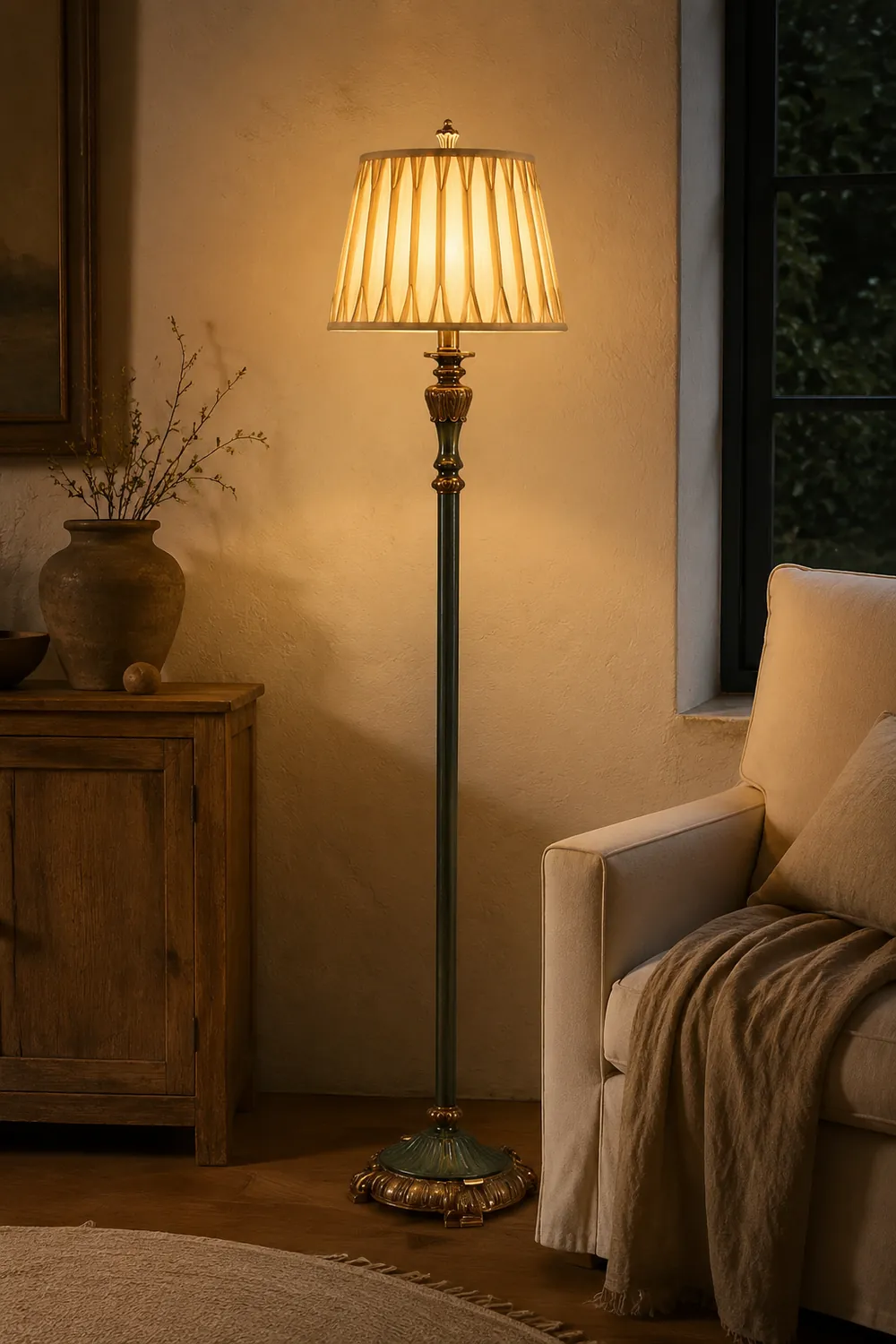 Eryn Retro Dome Metal Resin Floor Lamp - Lumpaz