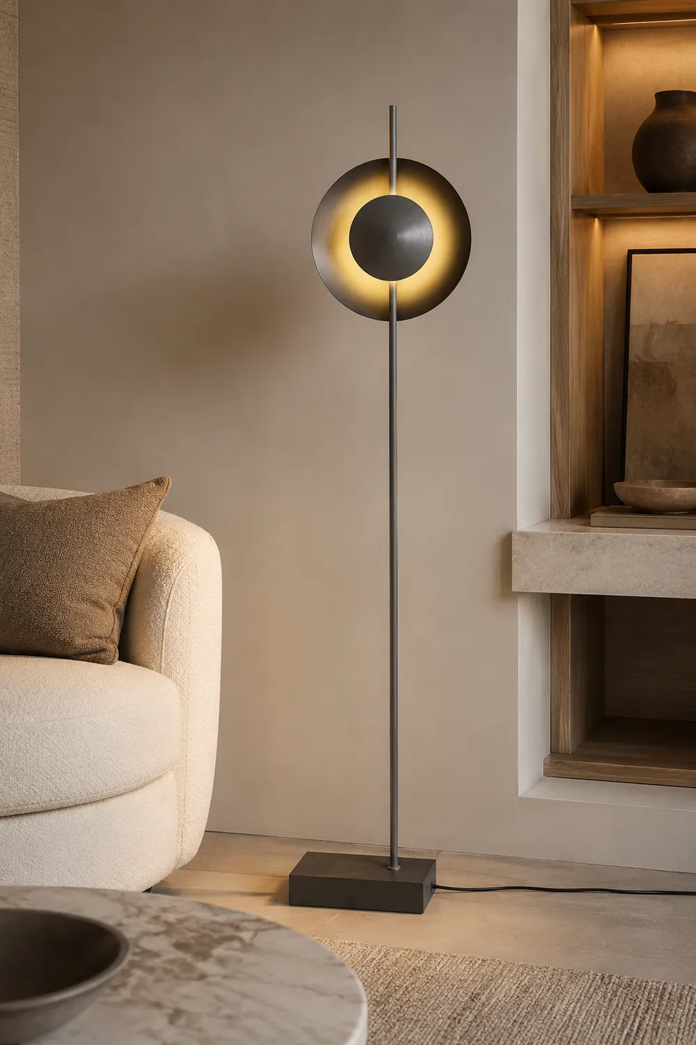 Salgado Industrial Semicircle Metal Floor Lamp - Lumpaz