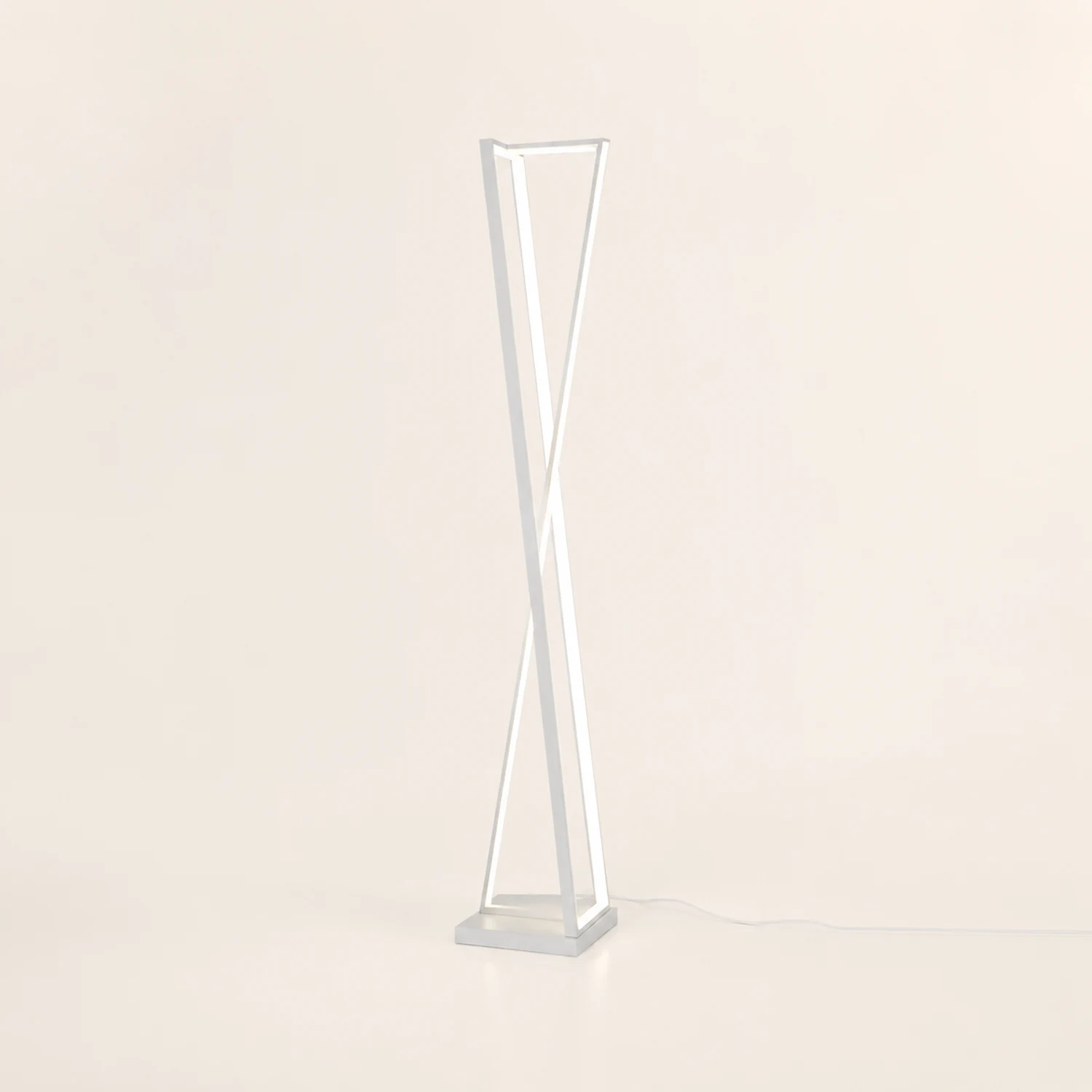 Edge Linear Triangle Floor Lamp, Metal, Black/White - Lumpaz