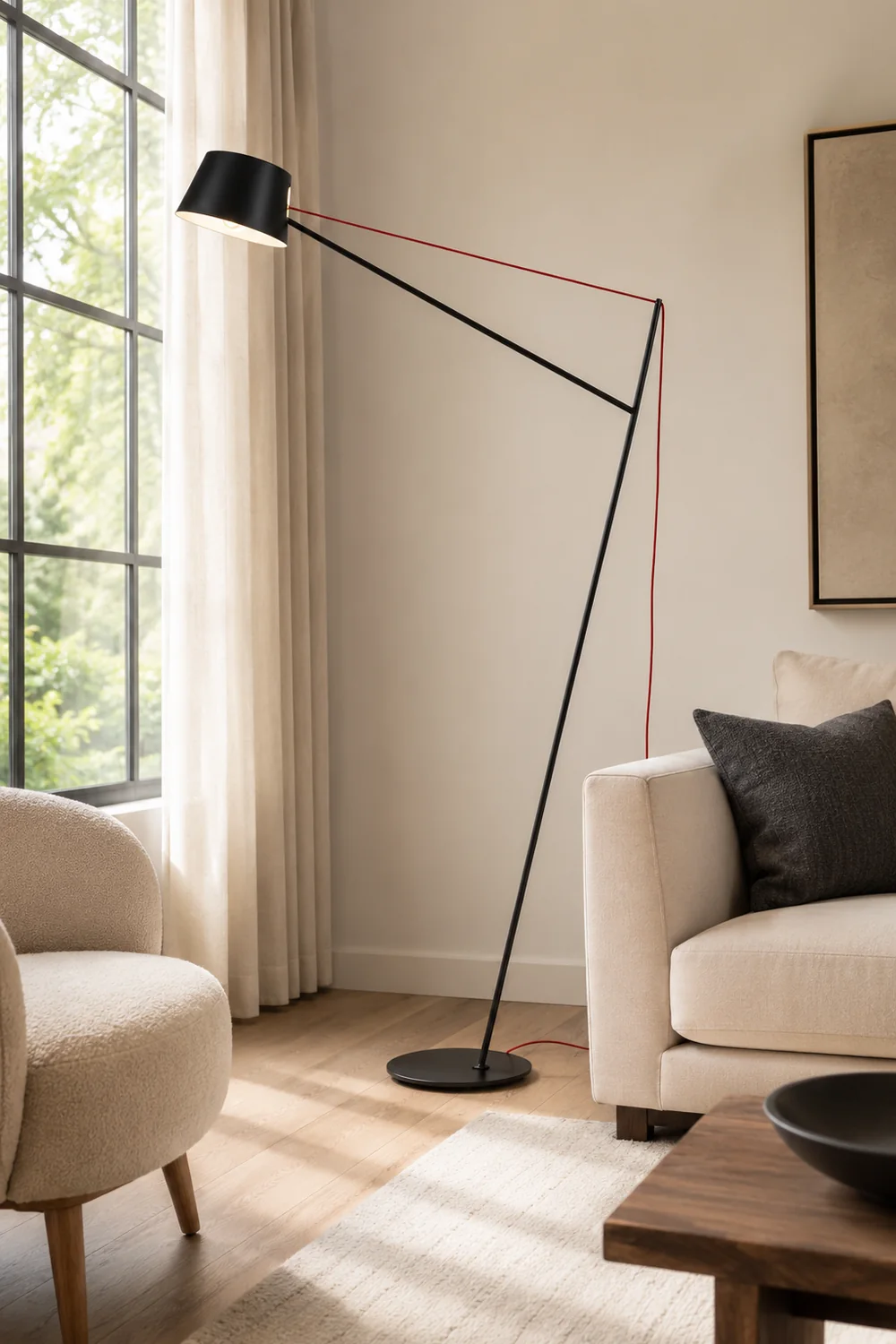 Salgado Modern Arc Linear Metal Floor Lamp, Black - Lumpaz